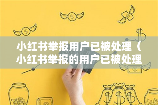 小红书举报用户已被处理（小红书举报的用户已被处理）