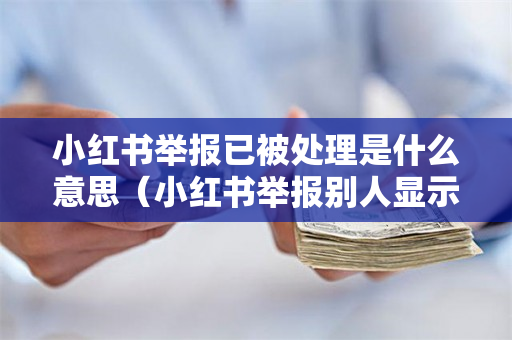 小红书举报已被处理是什么意思（小红书举报别人显示已被处理）