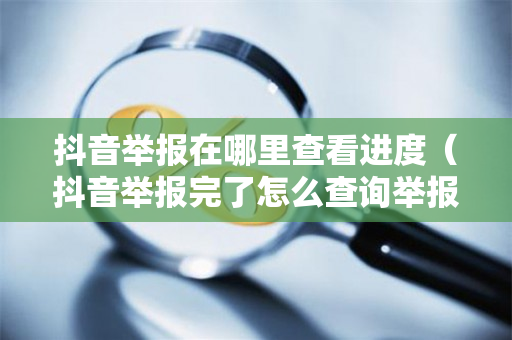 抖音举报在哪里查看进度（抖音举报完了怎么查询举报结果）