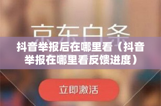 抖音举报后在哪里看（抖音举报在哪里看反馈进度）