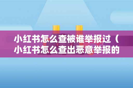 小红书怎么查被谁举报过（小红书怎么查出恶意举报的人）