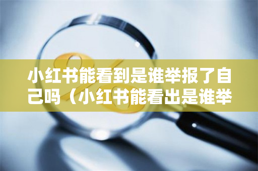 小红书能看到是谁举报了自己吗（小红书能看出是谁举报的吗）