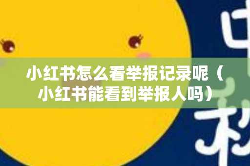 小红书怎么看举报记录呢（小红书能看到举报人吗）