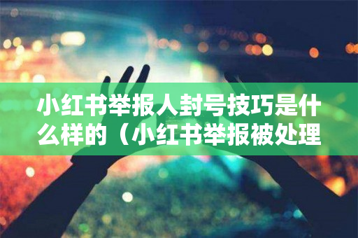 小红书举报人封号技巧是什么样的（小红书举报被处理是成功了吗）